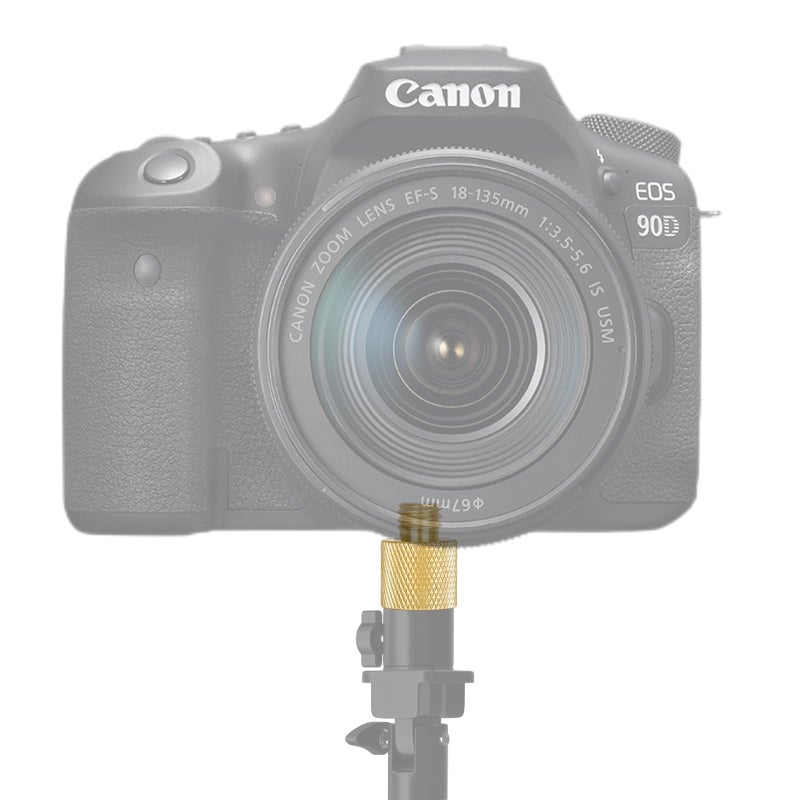 Anwenk Standard 1/4"-20 Female to 3/8"-16 Male Threaded Reducer Screw Adapter (Brass) Precision Made (2 Pack) - Image 5